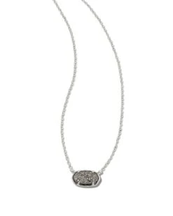 Grayson Silver Pendant Necklace In Platinum Drusy