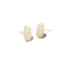 Grayson Gold Stud Earrings In Iridescent Drusy