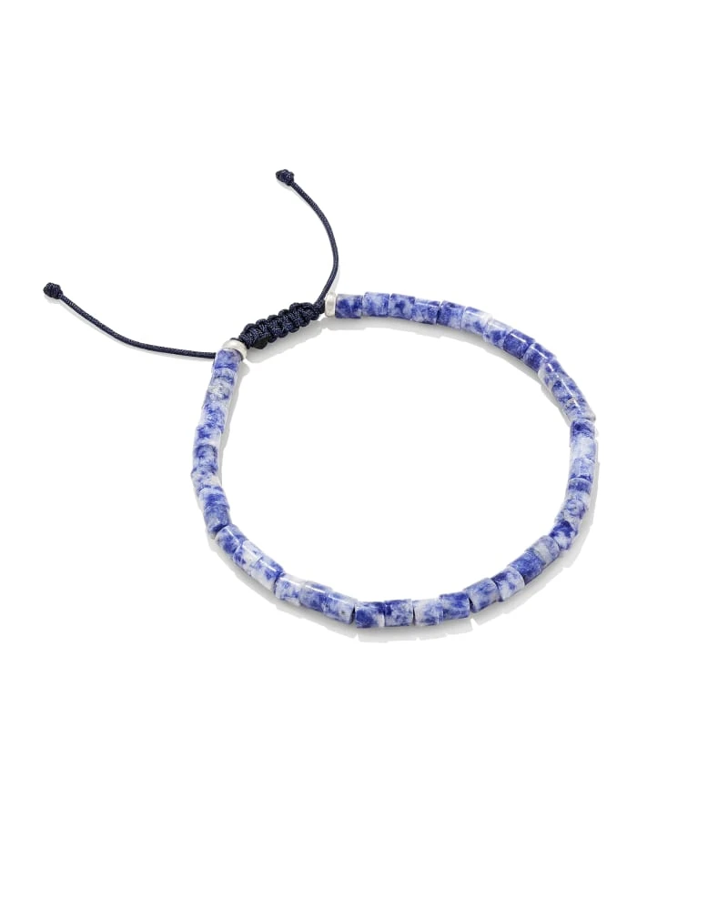 Grey Oxidized Sterling Silver Beaded Bracelet In Sodalite 3 Grey Oxidized Sterling Silver Beaded Bracelet In Sodalite