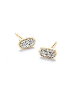 Marisa Stud Earrings In White Diamond And 14k Yellow Gold -Jewelry Shop kendra scott gypsy diamond stud earrings in 14k yellow gold 01 default lg