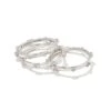 Haven Silver Crystal Heart Rings Set Of 3 In White Crystal