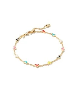 Haven Heart Gold Chain Bracelet In Multi Mix