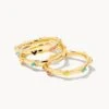 Haven Heart Gold Rings Set Of 3 In Multi Mix