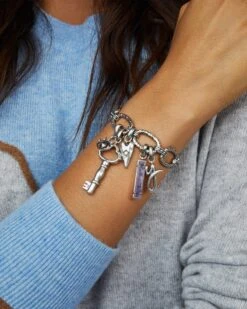 Heart Charm In Vintage Silver -Jewelry Shop kendra scott heart causes charm vintage silver 02 lg