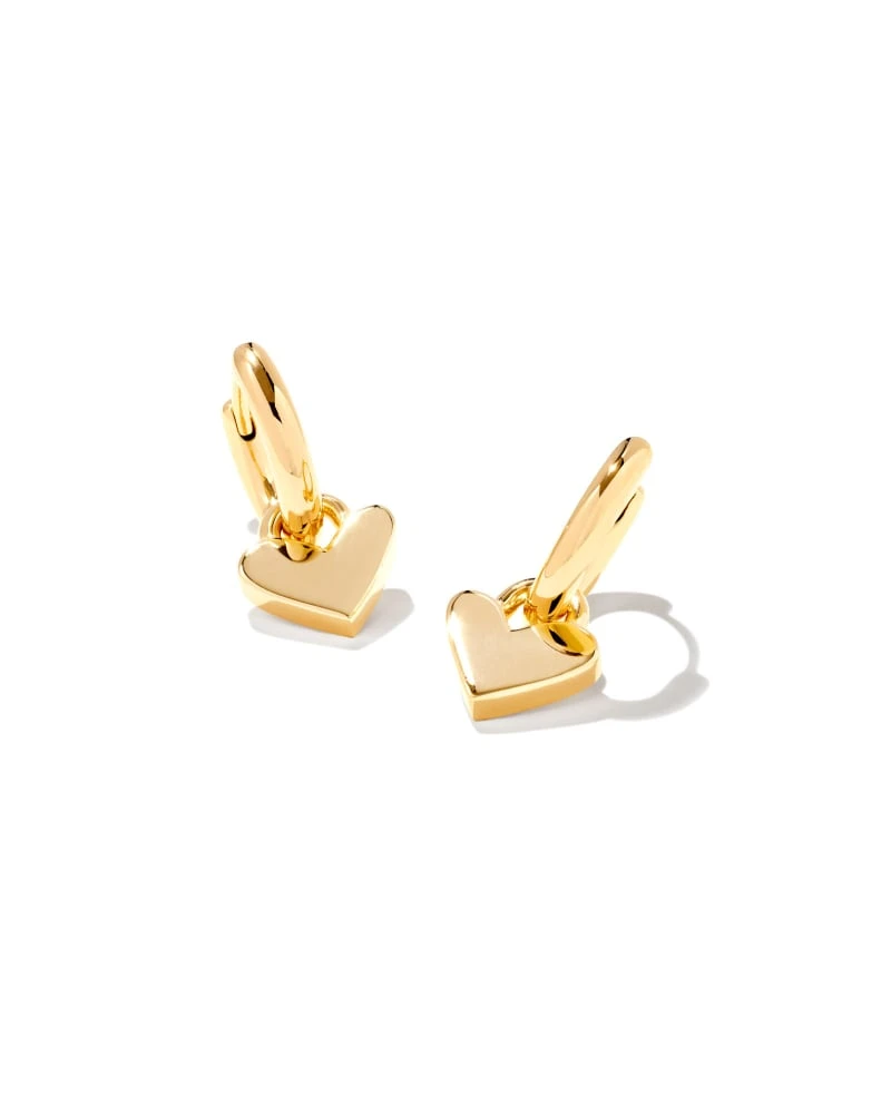 Heart Padlock Huggie Earrings In 18k Gold Vermeil 3 Heart Padlock Huggie Earrings In 18k Gold Vermeil