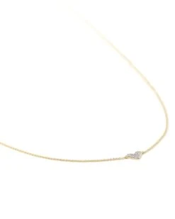 Heart 14k Yellow Gold Pendant Necklace In White Diamonds -Jewelry Shop kendra scott heart short pendant necklace 14k yellow gold white diamonds 02 lg