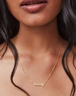 Howdy Pendant Necklace In 18k Yellow Gold Vermeil -Jewelry Shop kendra scott howdy pendant necklace 18k yellow gold vermeil