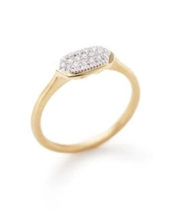 Isa Ring In Pave Diamond And 14k Yellow Gold -Jewelry Shop kendra scott isa band ring 14k gold white diamond 01 lg