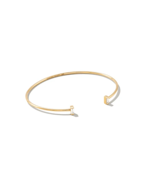 Isabella 14k Yellow Cuff Bracelet In White Diamond -Jewelry Shop kendra scott isabella cuff bracelet 14k yellow gold white diamond 00