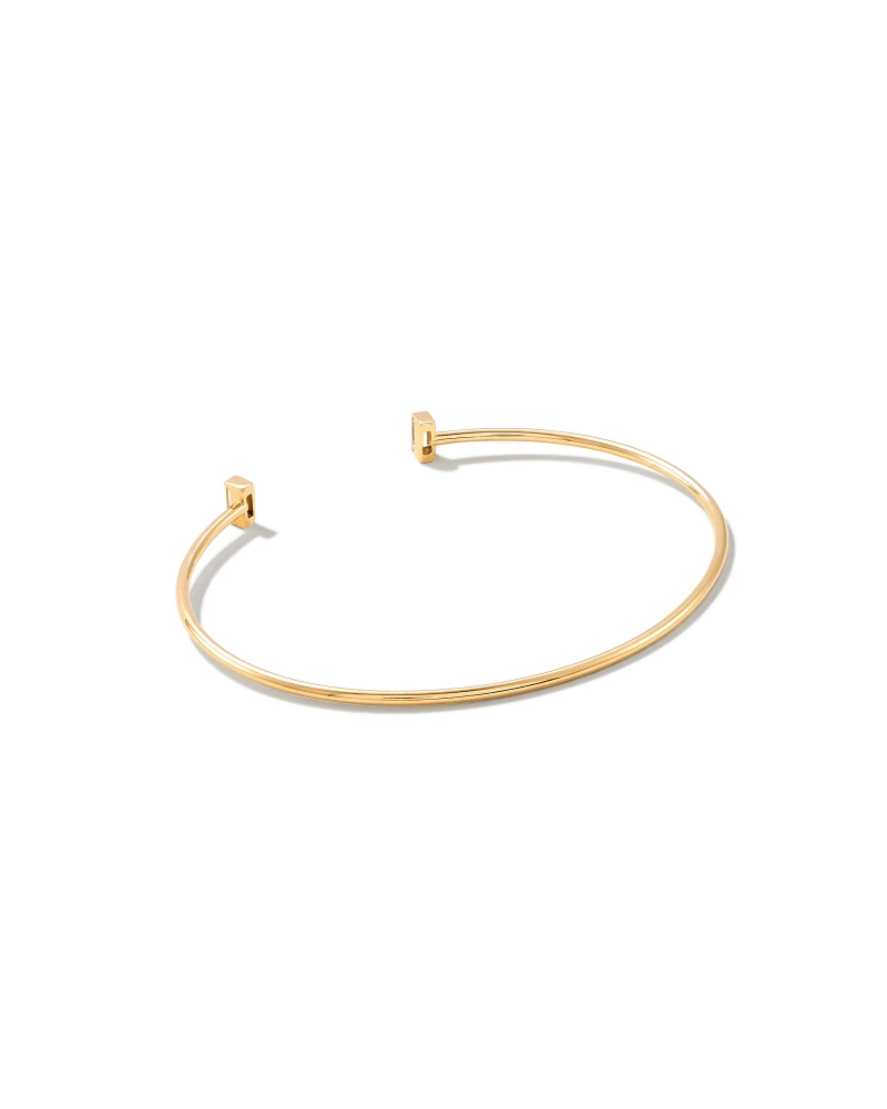 Isabella 14k Yellow Cuff Bracelet In White Diamond 5 Isabella 14k Yellow Cuff Bracelet In White Diamond - Image 3