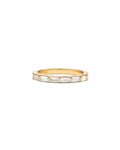 Isabella 14k Yellow Gold Half Eternity Band Ring In White Diamond -Jewelry Shop kendra scott isabella half eternity ring 14k yellow gold white diamond 01