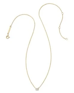 Isabella 14k Yellow Gold Pendant Necklace In White Diamond -Jewelry Shop kendra scott isabella pendant necklace 14k yellow gold white diamond 01