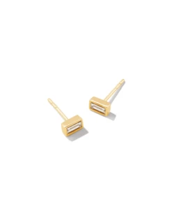 Isabella 14k Yellow Gold Stud Earrings In White Diamond -Jewelry Shop kendra scott isabella stud earrings 14k gold white diamond 00