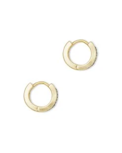Jack Gold Huggie Earrings In Multi Crystal -Jewelry Shop kendra scott jack huggie hoop gold multi nano gems 01 lg