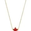 Jae Star Gold Pendant Necklace In Bright Red Drusy -Jewelry Shop kendra scott jae star short pendant necklace gold bright red drusy 00 lg