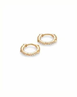 Jett 14k Yellow Gold Huggie Earrings In White Diamond -Jewelry Shop kendra scott jett 14k yellow gold diamond hoop earrings 01 default lg