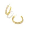 Juliette Gold Hoop Earrings In White Crystal -Jewelry Shop kendra scott juliette hoop earrings gold white crystal 00