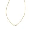 Juliette Gold Pendant Necklace In White Crystal -Jewelry Shop kendra scott juliette pendant necklace gold white crystal 00