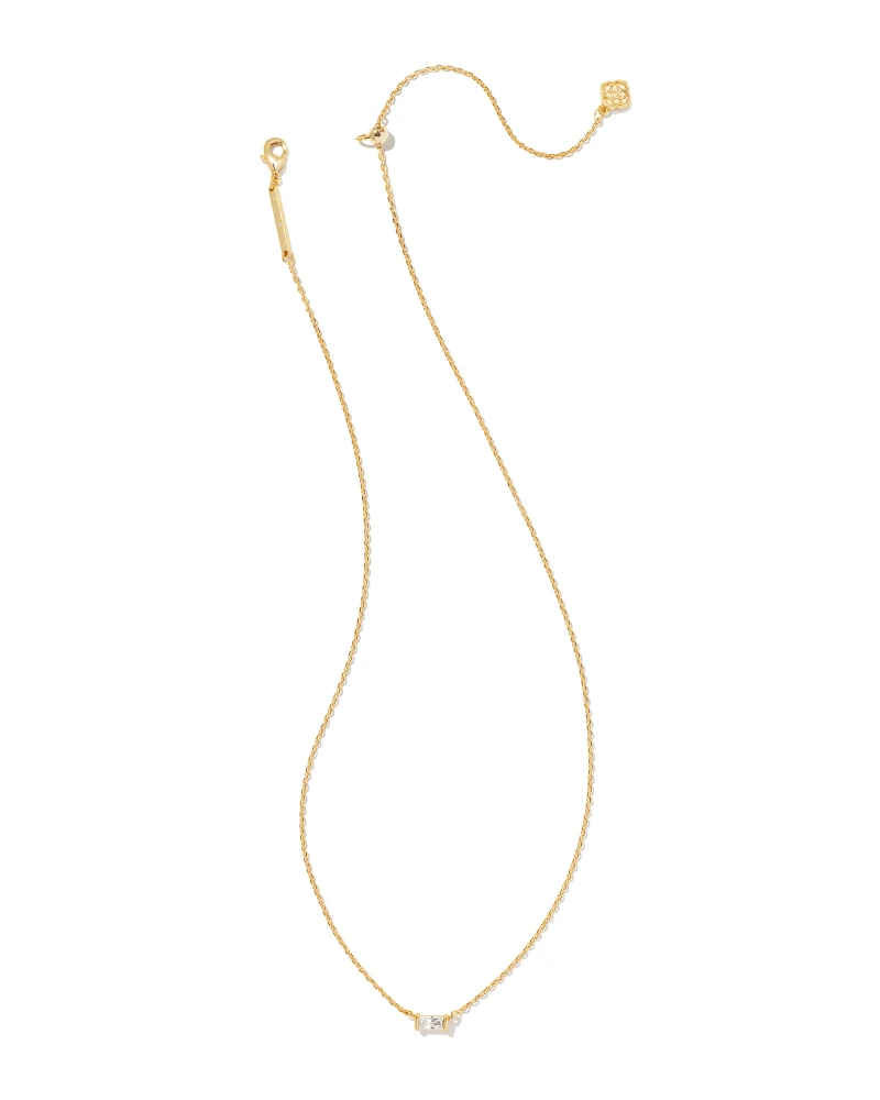 Juliette Gold Pendant Necklace In White Crystal 4 Juliette Gold Pendant Necklace In White Crystal - Image 2