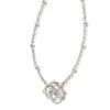 Kelly Short Pendant Necklace In Silver -Jewelry Shop kendra scott kelly short pendant necklace rhodium 00