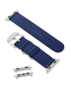 Kenneth Nylon Watch Band In Navy -Jewelry Shop kendra scott kenneth nylon watch band stainless steel navy nylon 02