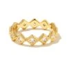 Kinsley Gold Band Ring In White Crystal -Jewelry Shop kendra scott kinsley band ring gold white cz 00