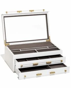 Large Antique Brass Jewelry Box In White Lacquer -Jewelry Shop kendra scott large jewelry box organizer 01 default lg