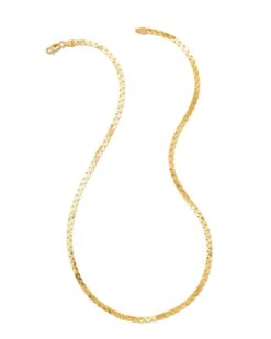 Large Serpentine Chain Necklace In 18k Gold Vermeil
