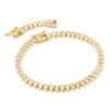 Larsan Gold Tennis Bracelet In White Crystal -Jewelry Shop kendra scott larsan tennis bracelet gold white cz 00