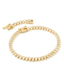 Larsan Gold Tennis Bracelet In White Crystal