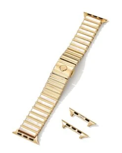 Leanor Gold Tone Stainless Steel Watch Band In Ivory Mother-of-Pearl -Jewelry Shop kendra scott leanor watch band gold ivory mother of pearl 01