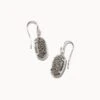 Lee Sterling Silver Drop Earrings In Platinum Drusy