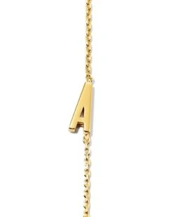 Letter A Inline Initial Necklace In 18k Gold Vermeil -Jewelry Shop kendra scott letter A inline initial necklace 18k yellow gold vermeil 02