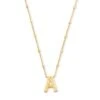 Letter A Pendant Necklace In Gold -Jewelry Shop kendra scott letter A pendant necklace gold 00 lg