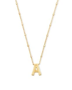 Letter A Pendant Necklace In Gold