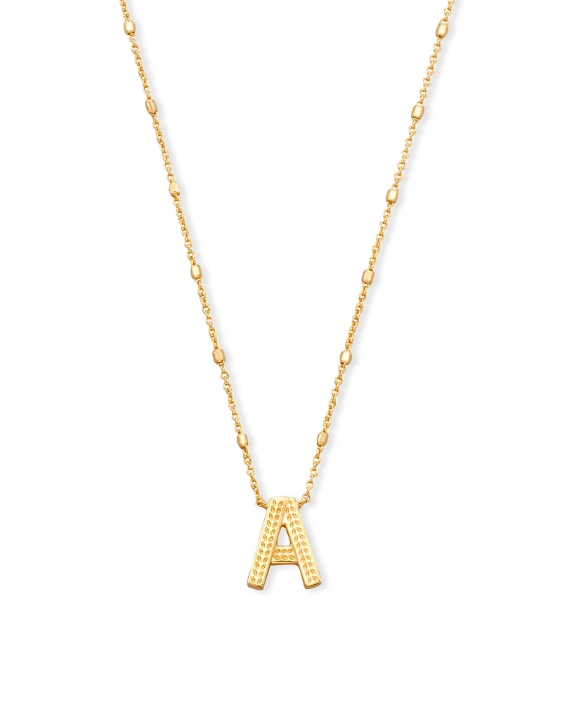 Letter A Pendant Necklace In Gold 3 Letter A Pendant Necklace In Gold