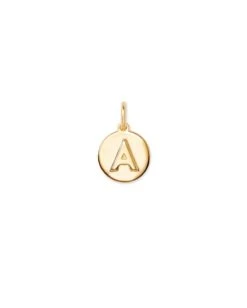 Letter A Coin Charm In 18k Gold Vermeil