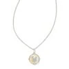 Letter V Silver Disc Reversible Pendant Necklace In Iridescent Abalone -Jewelry Shop kendra scott letter v disc pendant necklace silver iridescent abalone 00