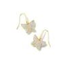 Lillia Crystal Butterfly Gold Drop Earrings In White Crystal -Jewelry Shop kendra scott lillia crystal drop earrings gold white crystal 00