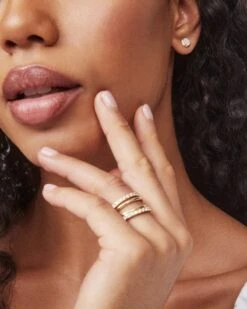 Livy Gold Rings Set Of 3 In White Crystal -Jewelry Shop kendra scott livy gold ring set of three white crystal