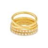 Livy Gold Rings Set Of 3 In White Crystal -Jewelry Shop kendra scott livy ring set of 3 gold white cz 00 lg