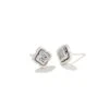 Mallory Silver Stud Earrings In Platinum Drusy -Jewelry Shop kendra scott mallory stud earrings rhodium platinum drusy 00