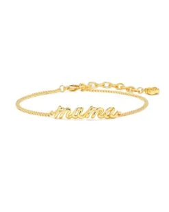 Mama Script Bracelet In Gold -Jewelry Shop kendra scott mama script bracelet gold 01
