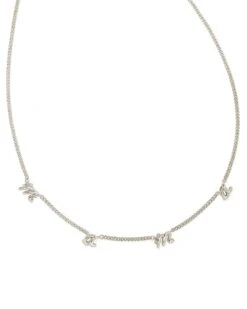 Mama Script Strand Necklace In Silver