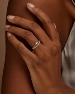 Maria 14k Yellow Gold Band Ring In White Diamond -Jewelry Shop kendra scott maria fine ring yellow 14kgold diamond 02 lg