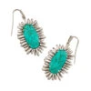 Mariah Vintage Silver Drop Earrings In Variegated Turquoise Magnesite