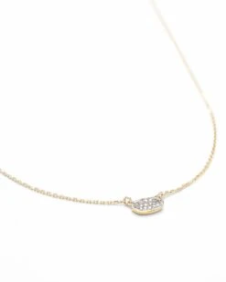 Marisa Pendant Necklace In White Diamond And 14k Yellow Gold
