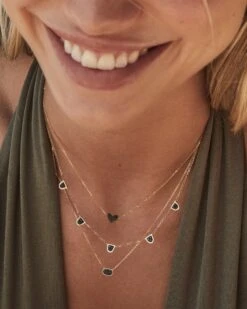 Marisa 14k Yellow Gold Pendant Necklace In Black Diamond -Jewelry Shop kendra scott marisa pendant necklace 14k yellow gold black diamond 4