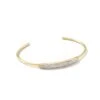 Marisa 14k Yellow Gold Statement Cuff Bracelet In White Diamond