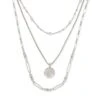 Medallion Coin Multi Strand Necklace In Silver -Jewelry Shop kendra scott medallion coin triple strand necklace rhodium rhodium 00 lg